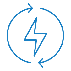 lightning bolt in a circle icon